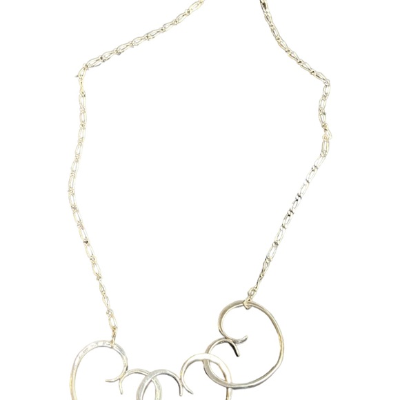 Sterling Silver Triple Interlocking Hearts Necklace, Stars & Stripes 24” - Picture 7 of 7